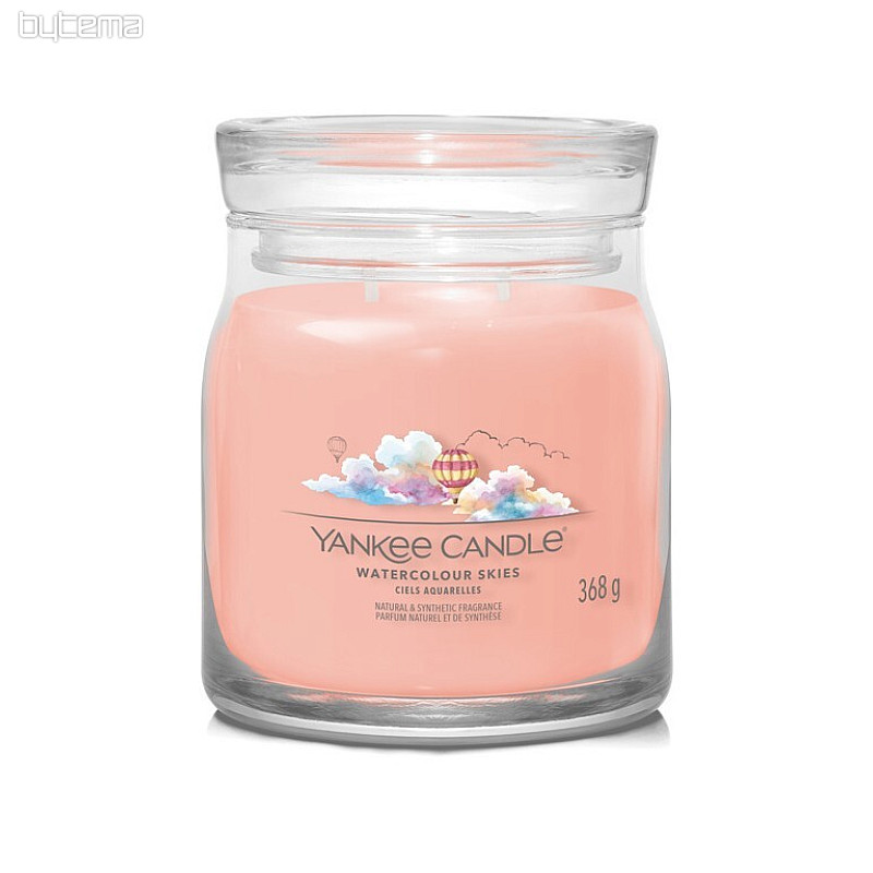 svijeća YANKEE CANDLE miris AKVARELA SKIES GLASS MEDIUM 2 fitilja