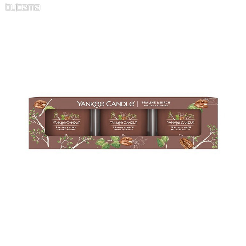 svijeća YANKEE CANDLE miris PRALINE &amp; BREZA SET 3 kom
