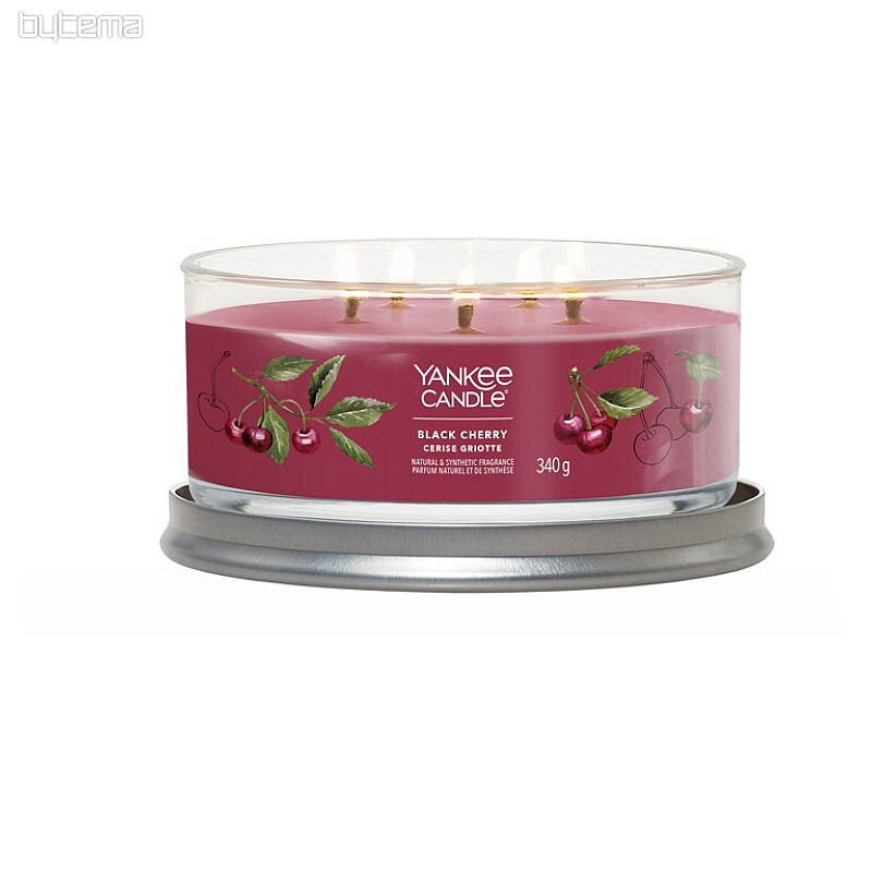 svijeća YANKEE CANDLE miris BLACK CHERRY TUMBER MEDIUM 5 fitilja