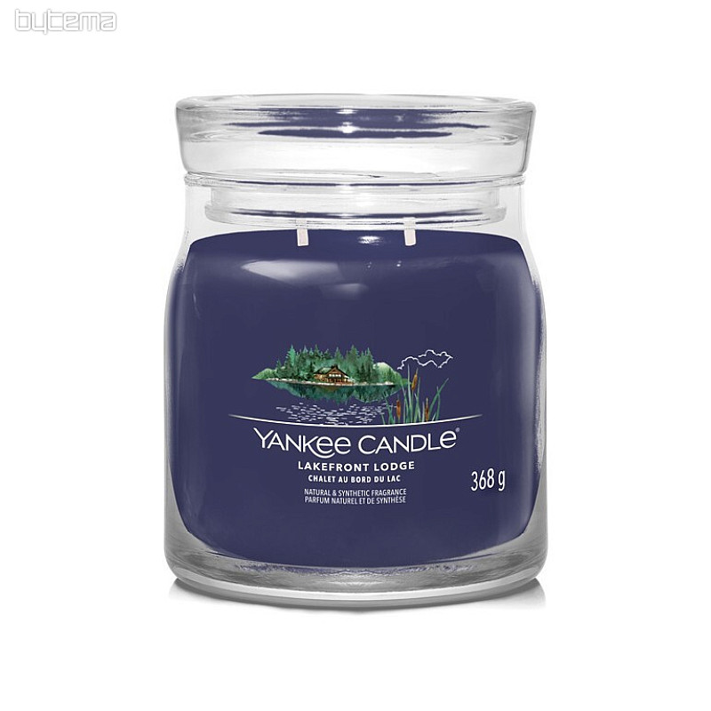 svijeća YANKEE CANDLE miris LAKEFRONT LODGE GLASS MEDIUM 2 fitilja