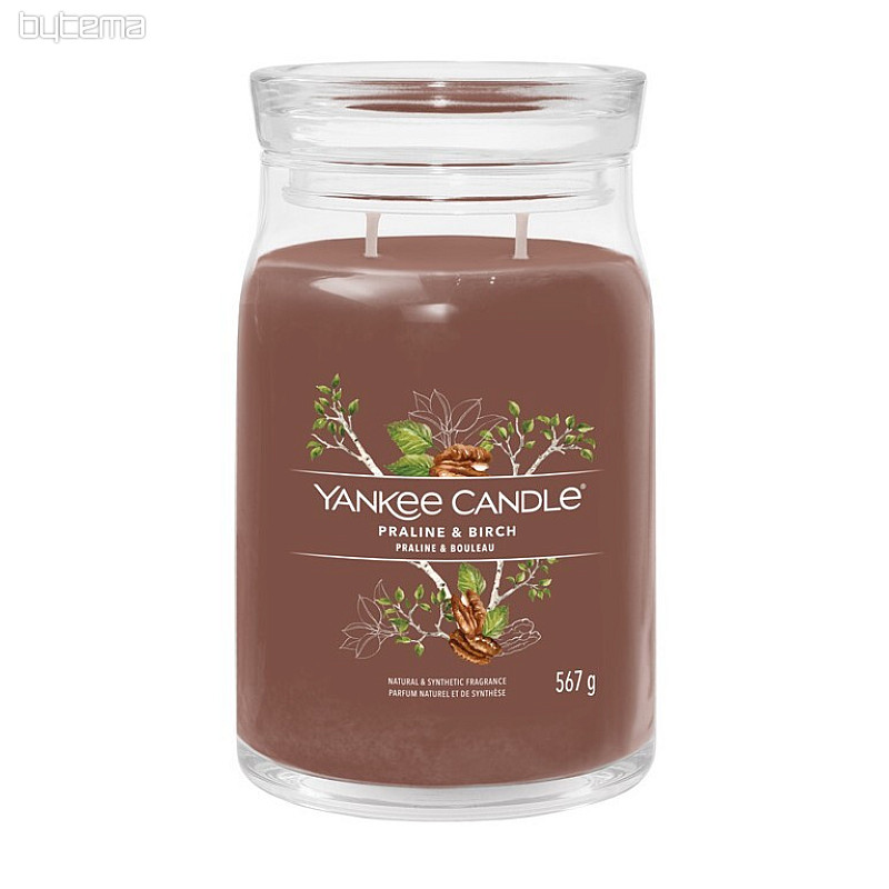 svijeća YANKEE CANDLE miris PRALINE i BREZA ČAŠA VELIKA 2 fitilja