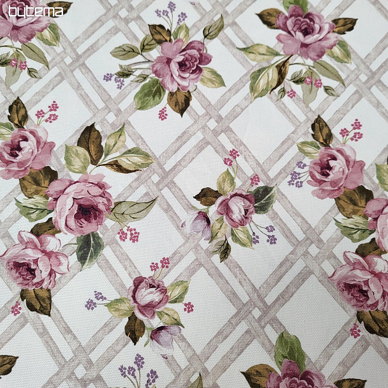 Dekorativna tkanina CASTLE ROSE GRID