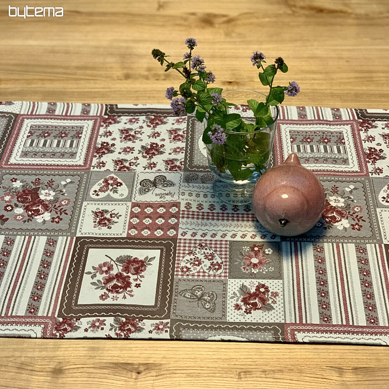 Stolnjak i šal TOSCANA VALERY PATCHWORK bordo