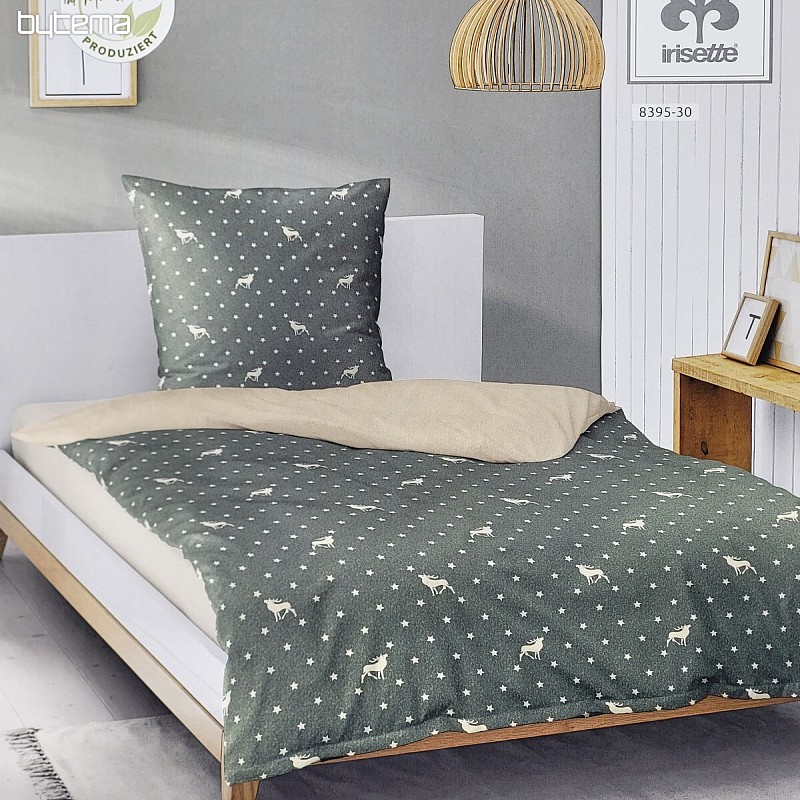 Luksuzna posteljina od flanela IRISETTE 8395-30 PANDA zelena
