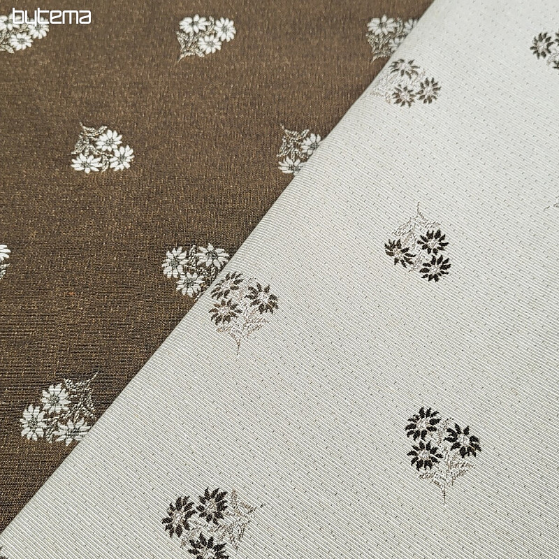 Dekorativna tkanina ALPSKO CVIJEĆE jacquard BROWN