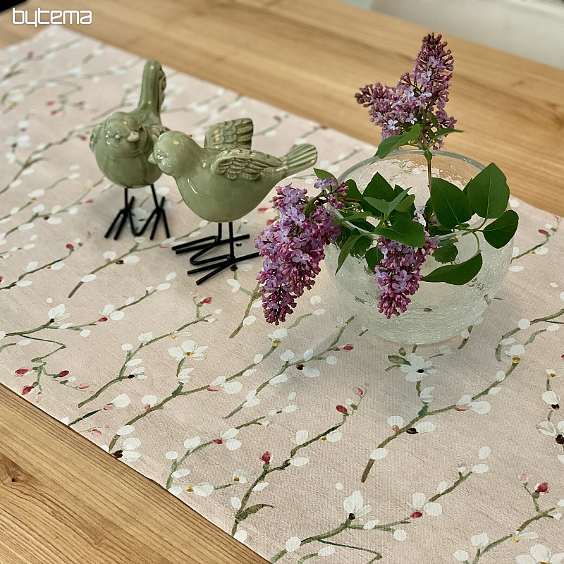Stolnjak i šal NOA Twigs small pink