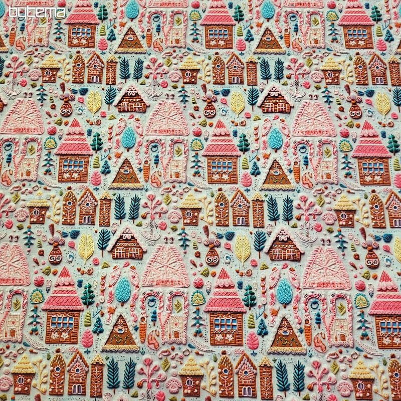 GINGERBREAD COTTAGE pamučna tkanina