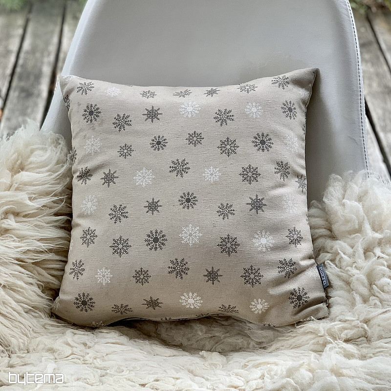 Božićni ukrasni pokrov PAHULJICE SIVO-BIJELE