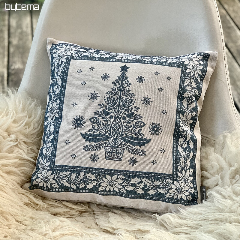 Božićna navlaka za tapiseriju FOLK CHRISTMAS 3 plava
