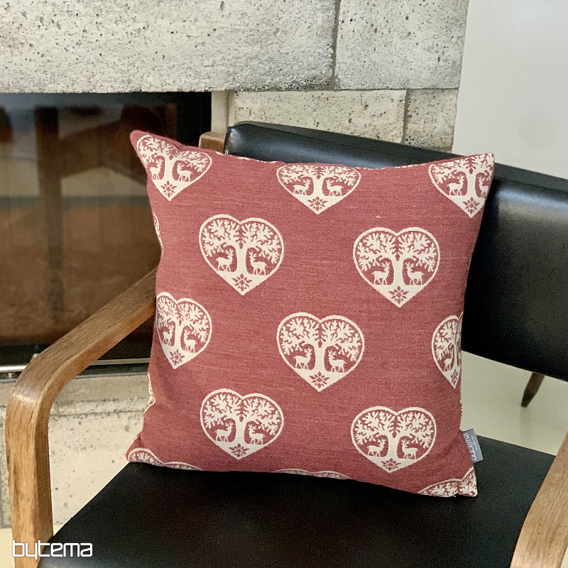 Luksuzni ukrasni navlaka SRCE S JELENIMA crvena A