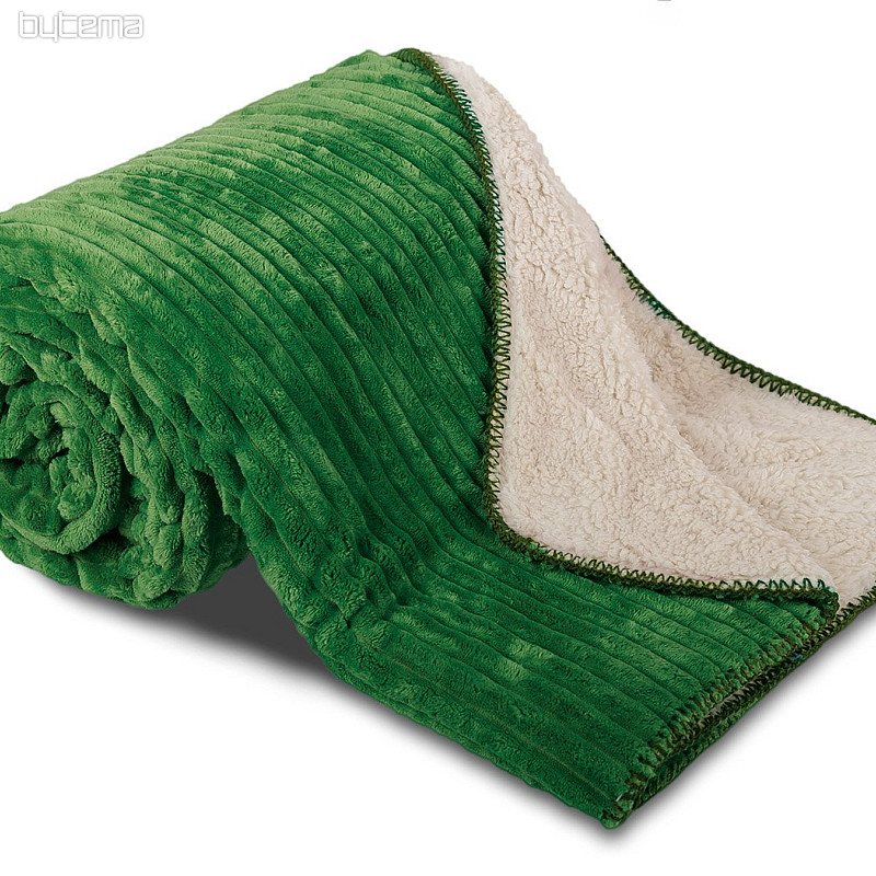 deka od mikrofibre EXTRA SOFT SHEEP samt – zelena