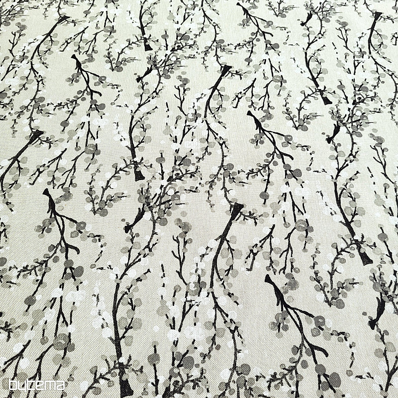 Dekorativna tkanina TREE BUBBLES SIVA
