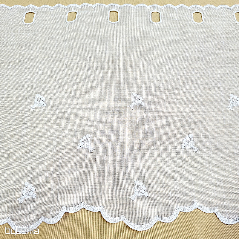 Vitrajna zavjesa TULIPANI MINI BIJELI