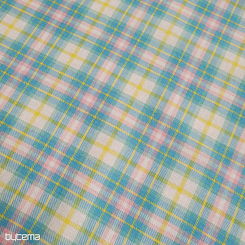 Dekorativna tkanina DEMER ZELENO RUŽIČASTA