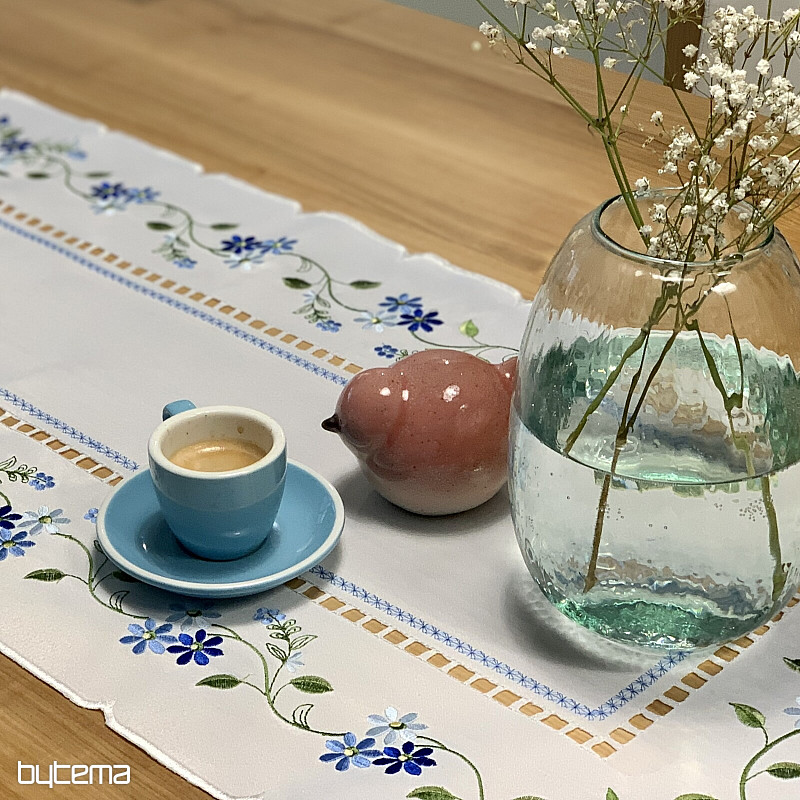 Vezeni stolnjak i šal ZABORAVLJENO CVIJEĆE