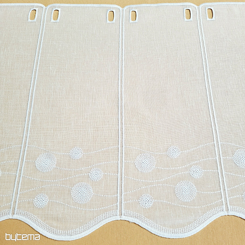 Zavjesa za vitraž GERSTER 11857 kotačići bijela