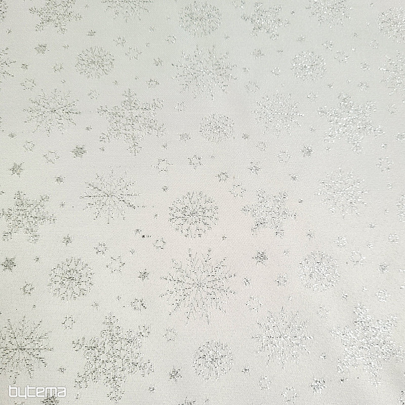 Dekorativna teflonska tkanina FLAKES COPO LUREX srebrna
