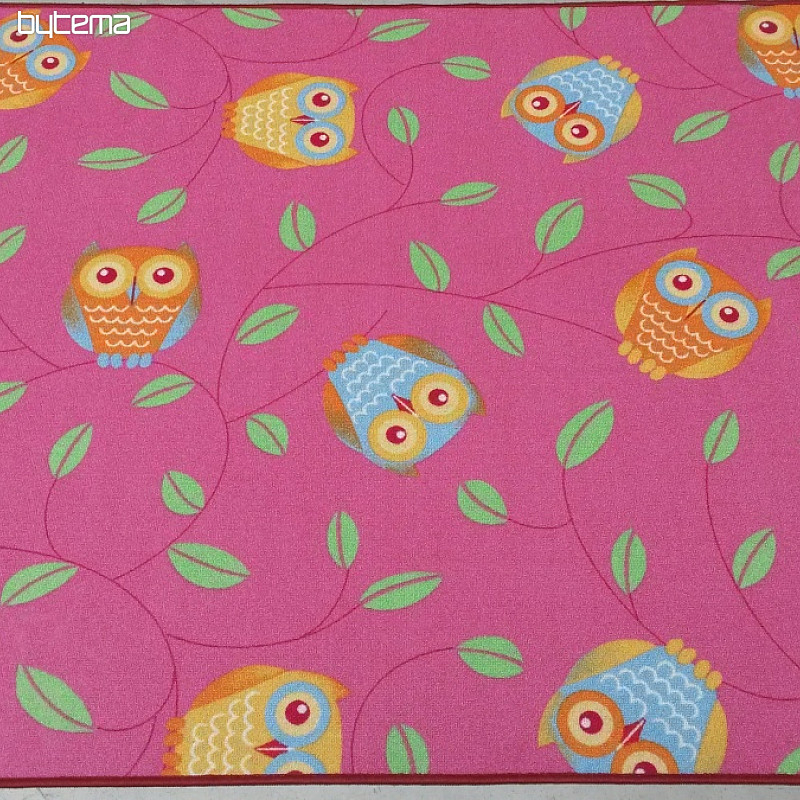 Tepih za djevojčice OWLS - Happy owl pink