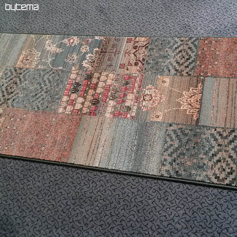 Luksuzna vunena trkačica ROYAL PATCHWORK zelena
