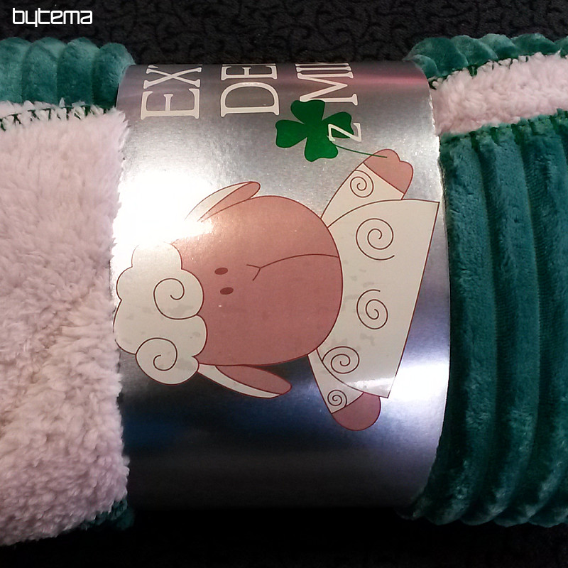 deka od mikrofibre EXTRA SOFT SHEEP samt - smaragdno zelena