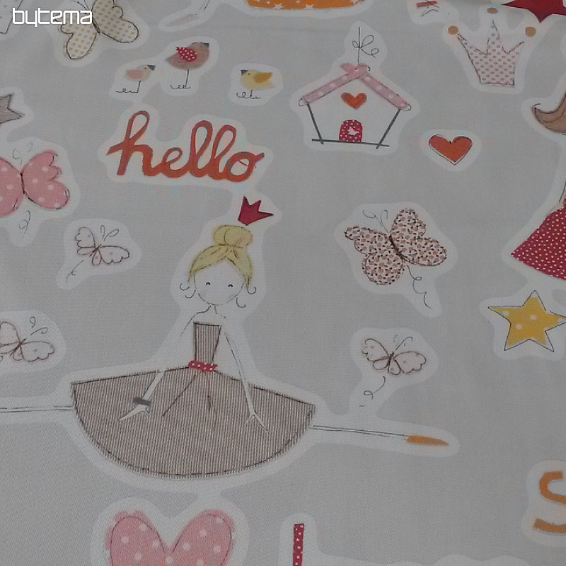 Dječja dekorativna tkanina TWIST PRINCESS narančasta