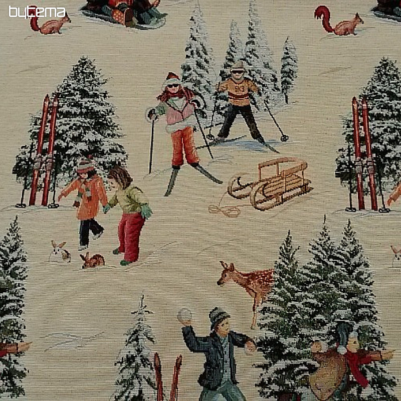 Goblen stolnjak, šal SKIJAŠI