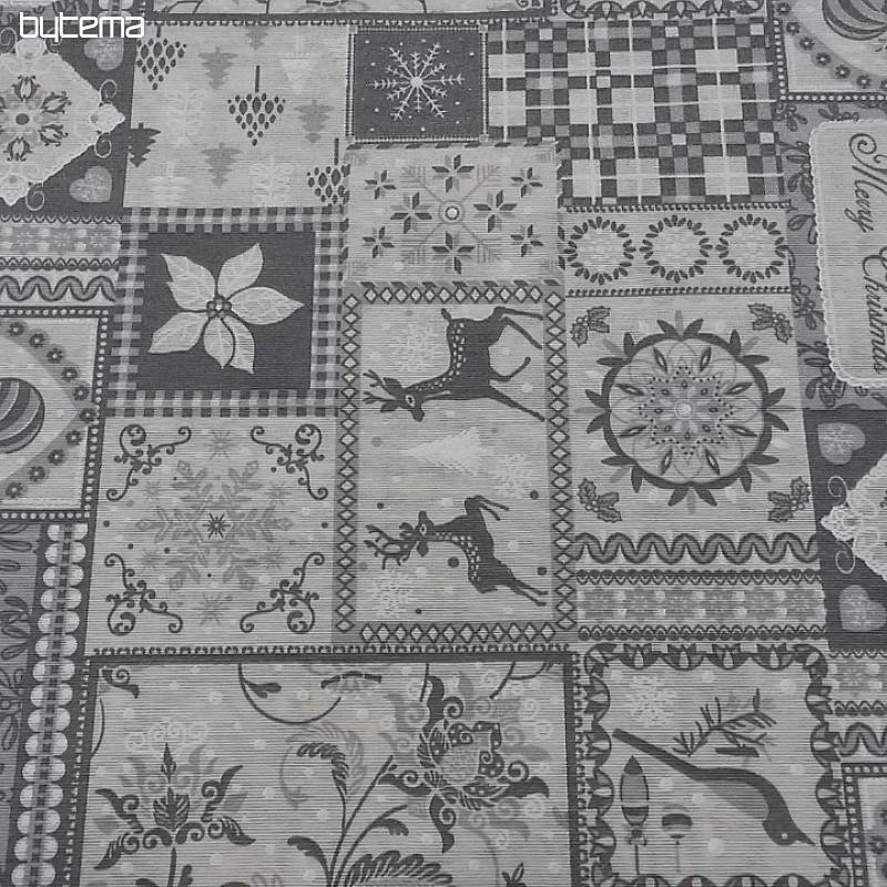 Dekorativna tkanina Božić TIROL siva