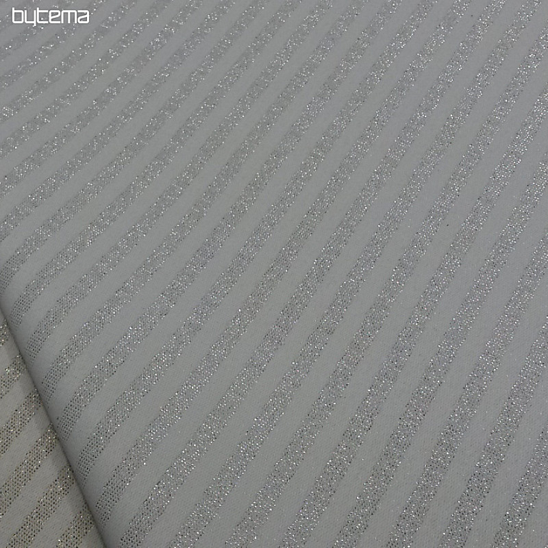 Dekorativna žakard tkanina PRUHY srebrna natur