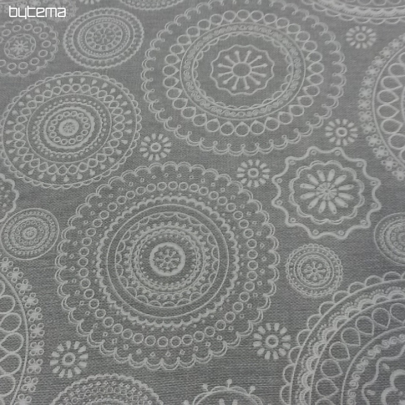 Dekorativna tkanina MANDALA FONDO siva
