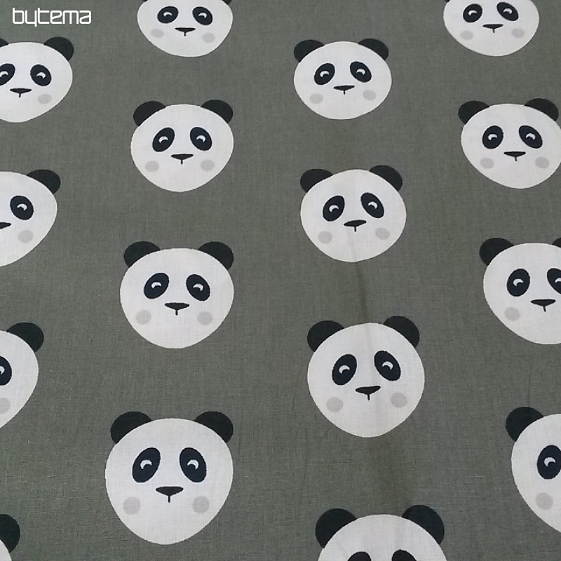 Pamučna tkanina PANDA maslinasto zelena