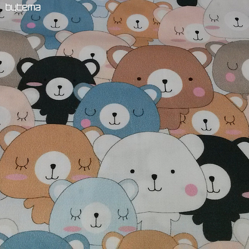 Dječji pamučni saten medvjedići TEDDY digitalni print