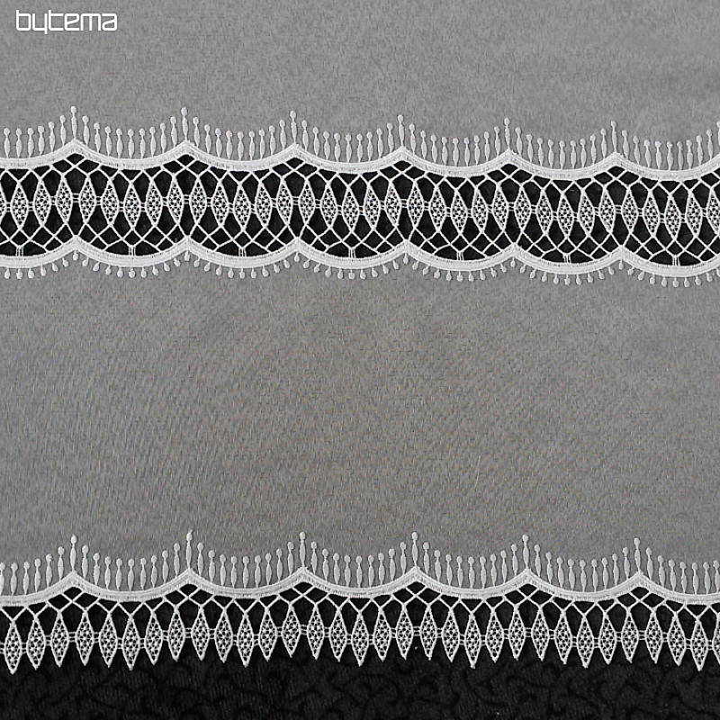 Vezena luksuzna zavjesa GERSTER 11050 bijeli ornament