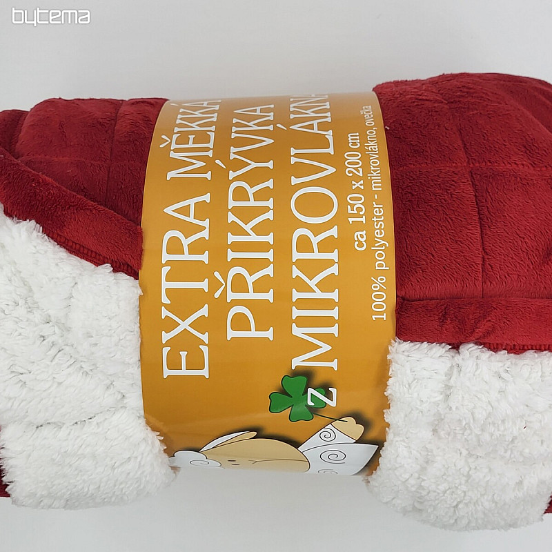deka od mikrovlakana EXTRA SOFT SHEEP šivanje BORDÓ