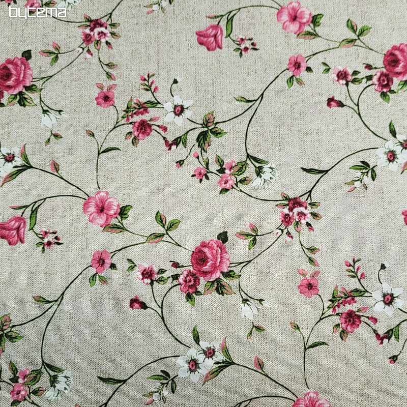 Dekorativna tkanina Flowers RAME roza