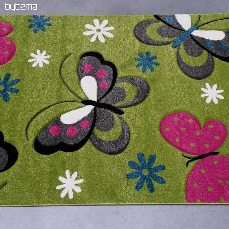 Dječji komadni tepih Butterflies zeleni