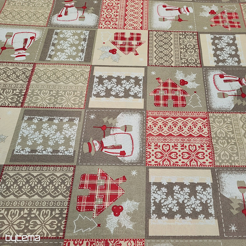 Božićna ukrasna tkanina SNJEGO I