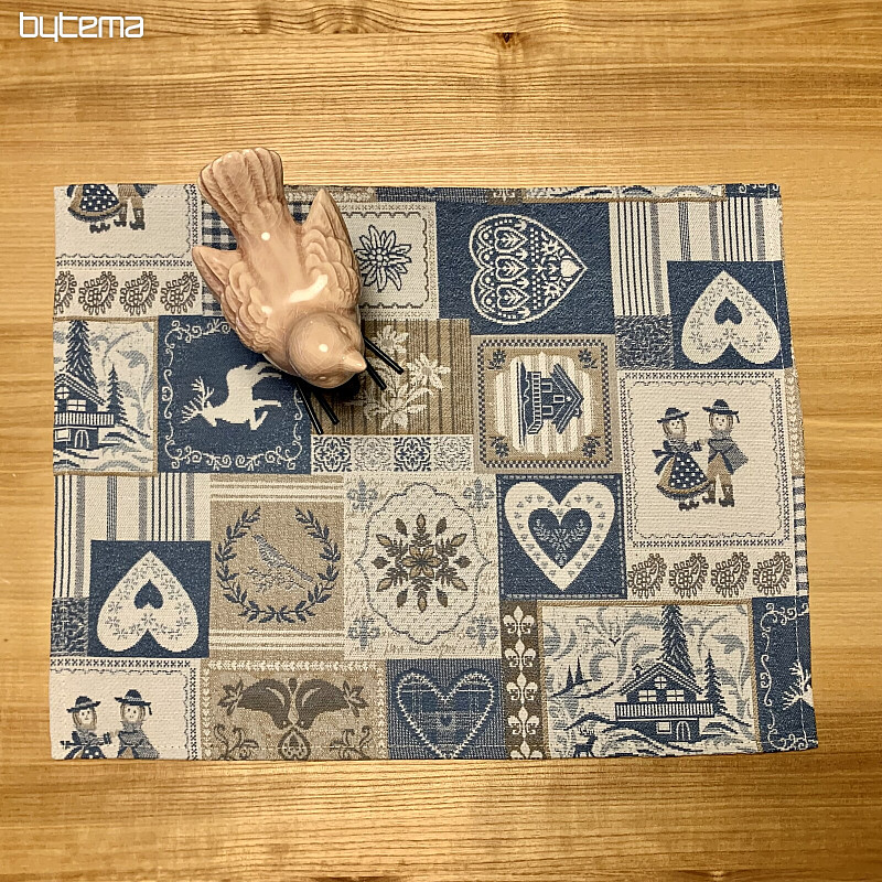 Posteljina PATCHWORK SRCE plava