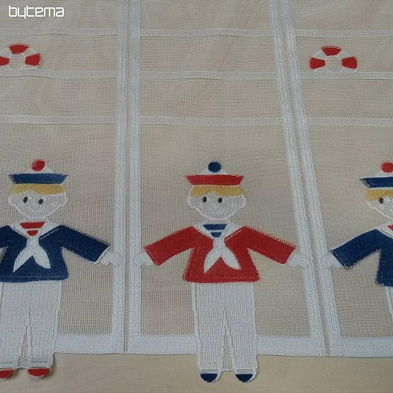Dječja zavjesa na prozoru od vitraja Mornari