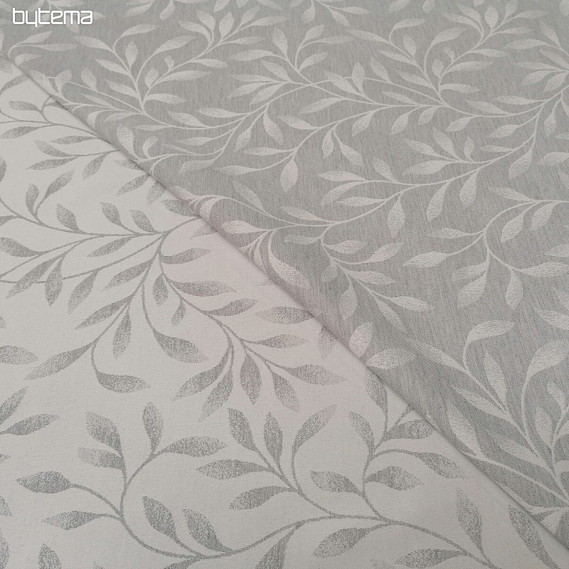 Dekorativna žakard tkanina NIGHT LEAFS siva