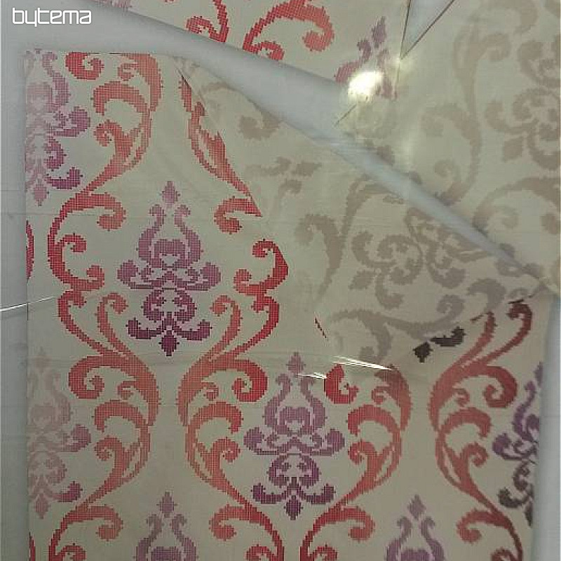 satenska posteljina SOL-K 8716-60 ornament crvena
