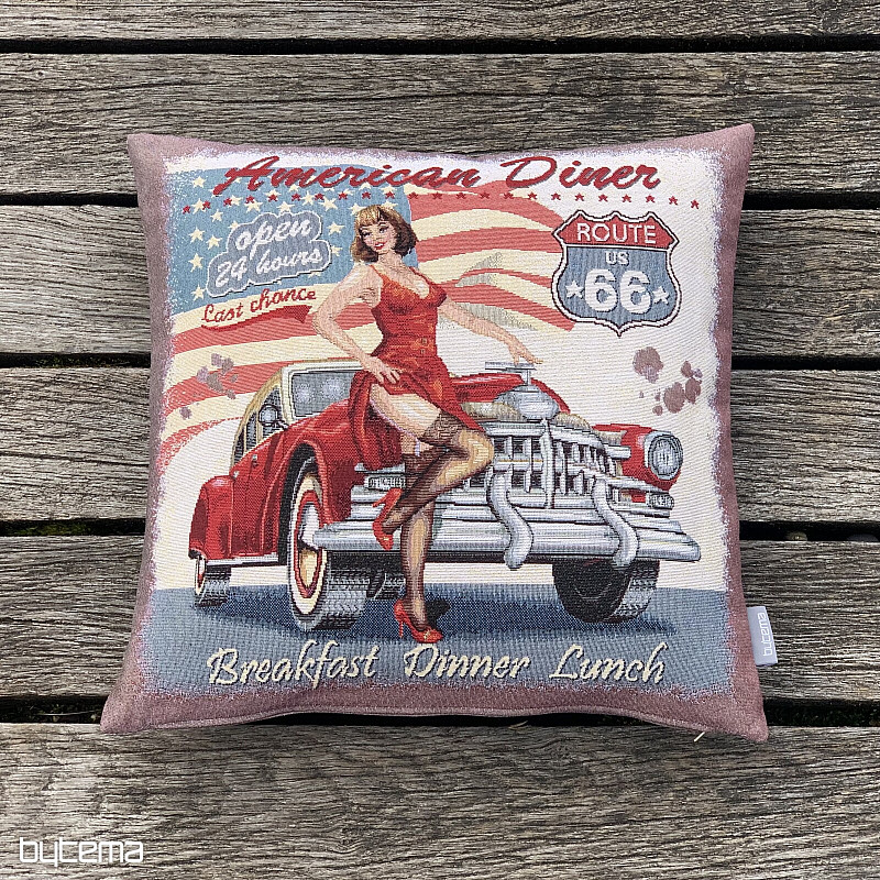 Navlaka za jastuk od tapiserije AMERICAN DINER ROUTE 66