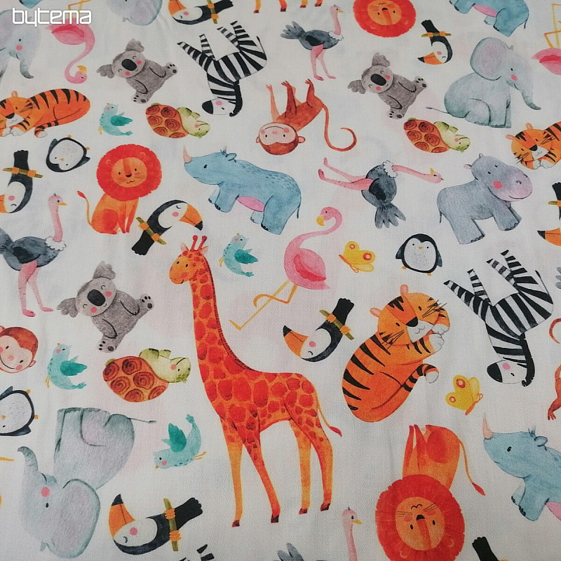 Dječji pamučni saten ZOO digitalni print