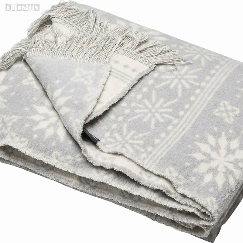 Pamučni pokrivač Winter snowflakes Flakes sivi