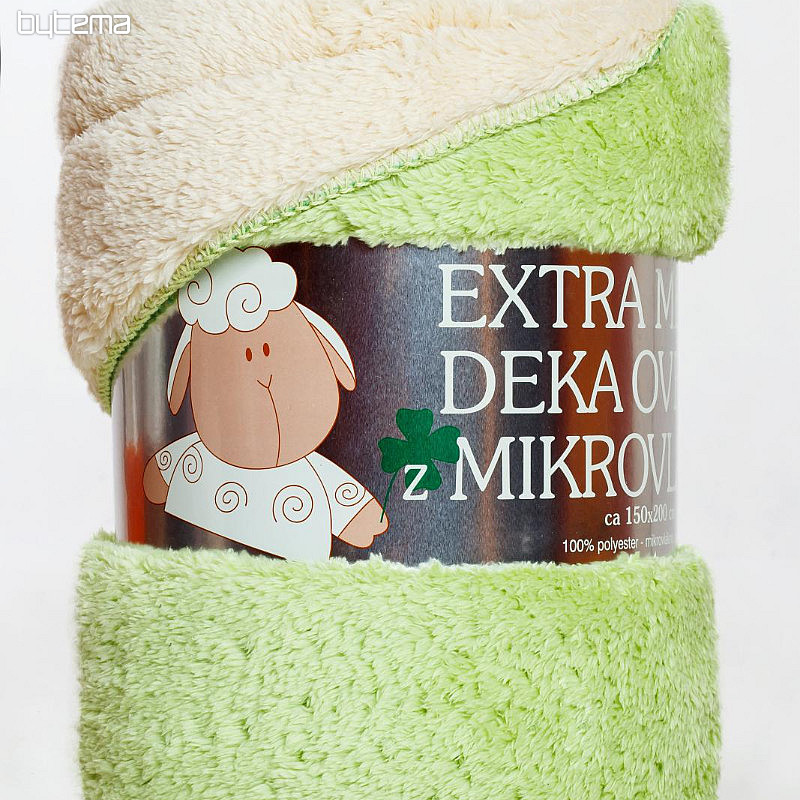 deka Sheep-sheep 150/200 svijetlo zelena/krem