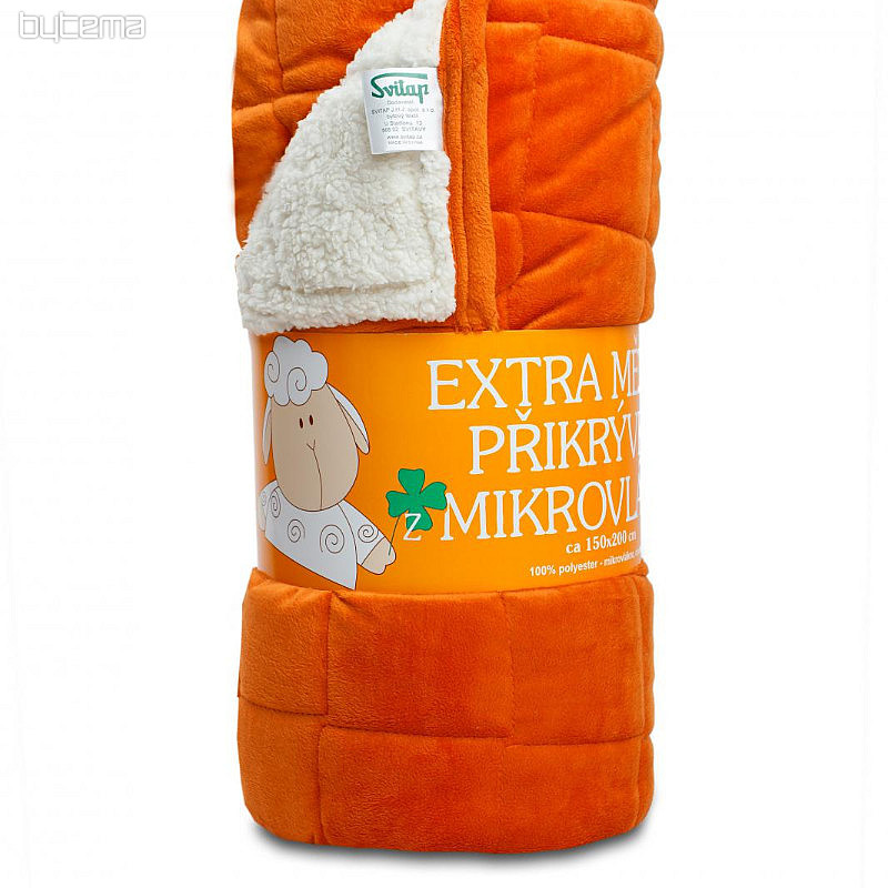 deka od mikrofibre EXTRA SOFT SHEEP stitch narančasta