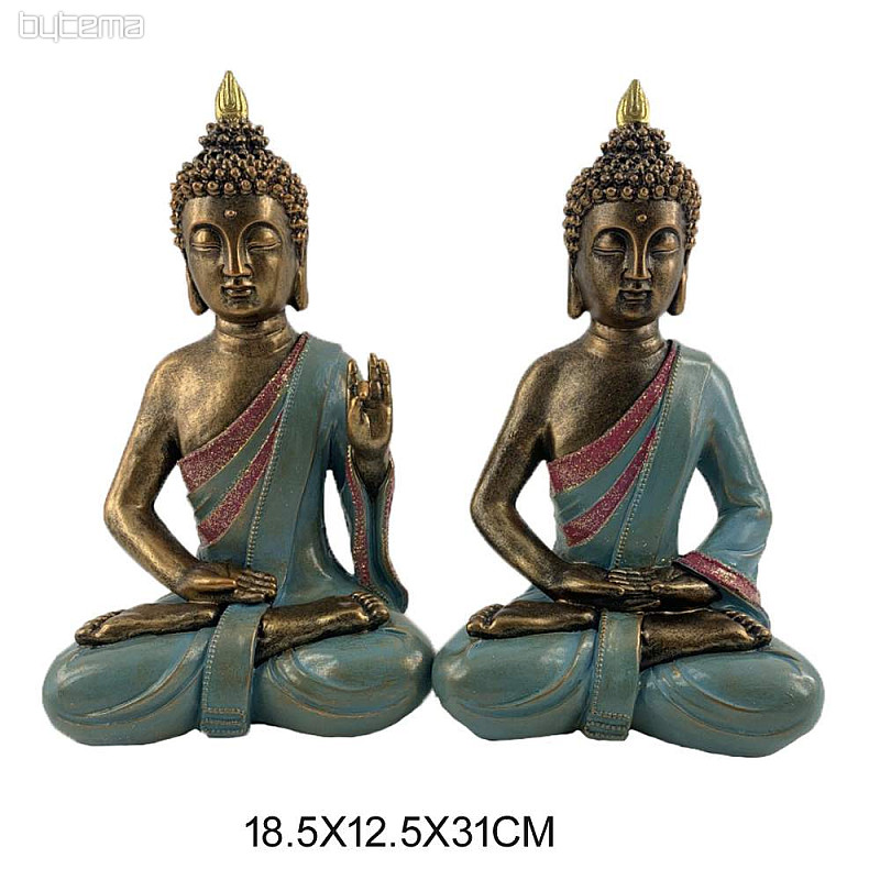 Soška BUDDHA-TIRKIZ 18,5x12x31 cm