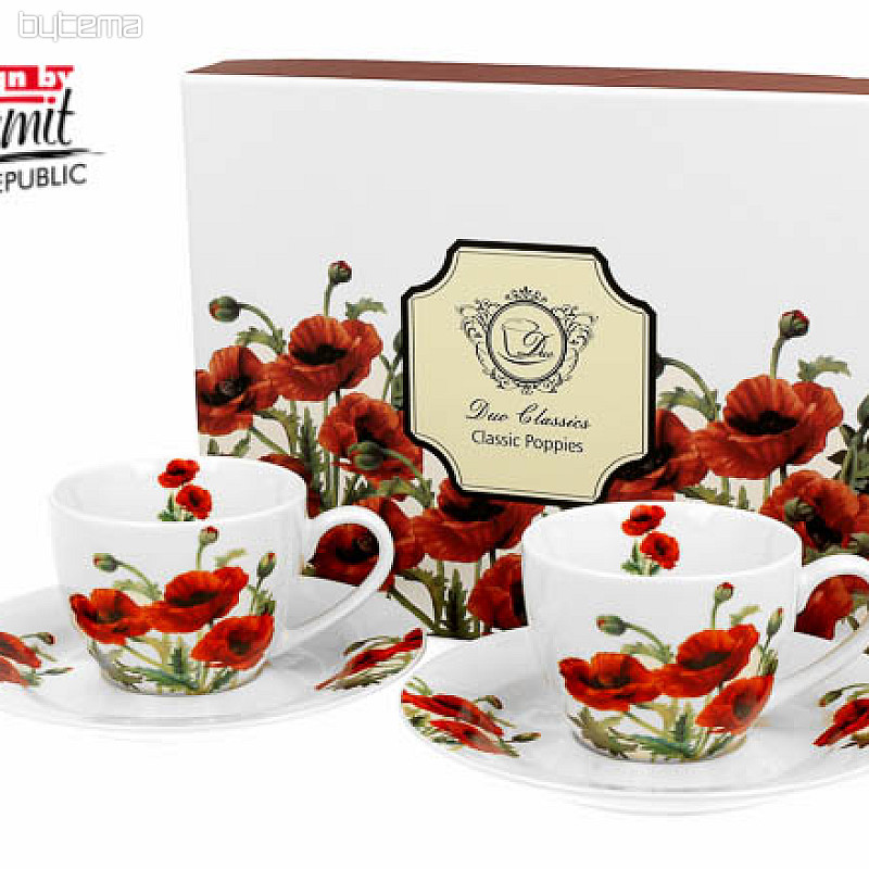Klasični set šalica i tanjurić za makove 90 ml