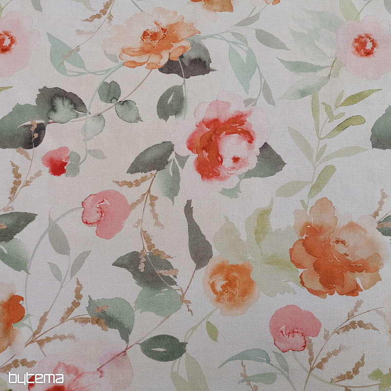 Dekorativna tkanina FLOWERS narančasta