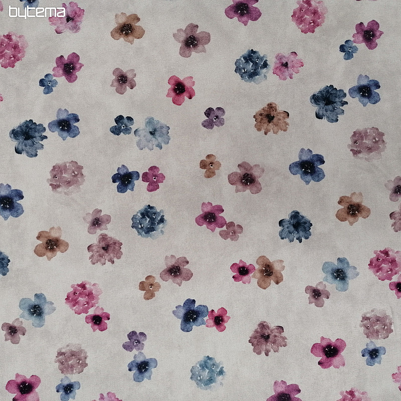Dekorativna tkanina FLOWERS ljubičasto-plava