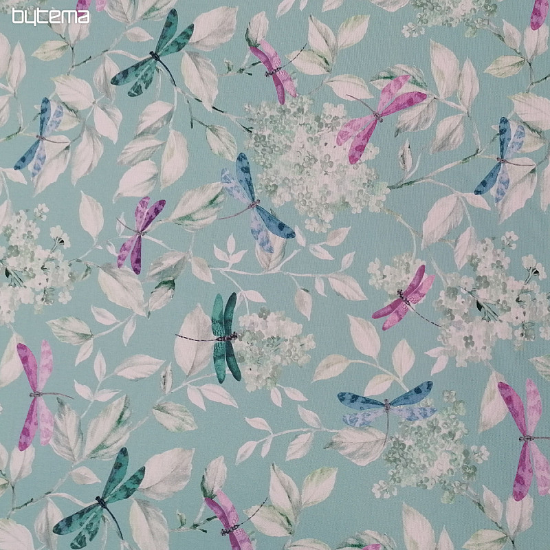 Dekorativna tkanina ROSETO DRAGONFLY tirkizna